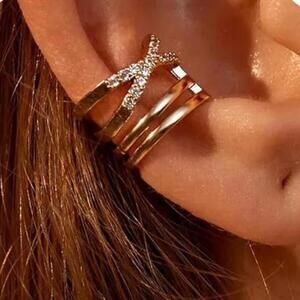 Ear Cuff Non Piercing Women's Wrap Earring 14K Gold Plated